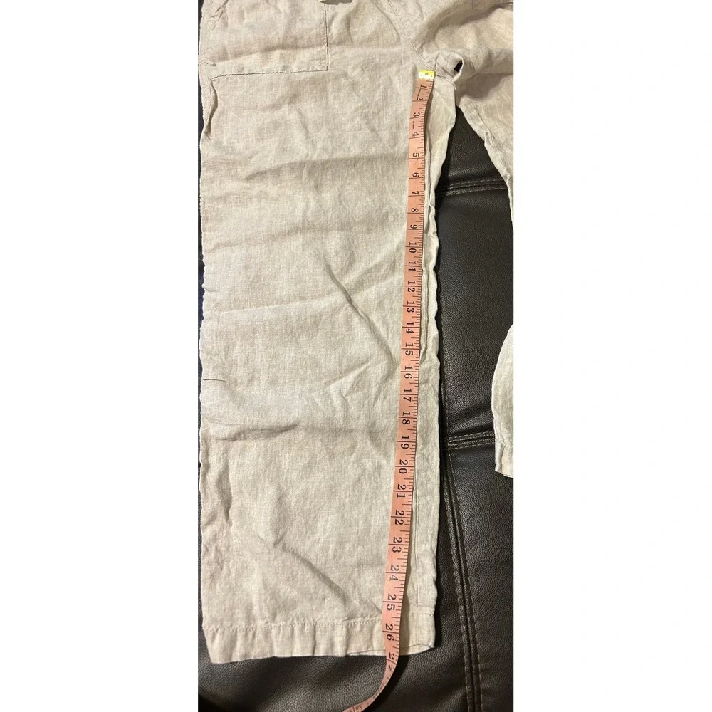 Banana Republic Beige Linen Straight Leg Drawstring Pants. Women's Size Small.